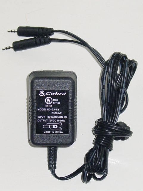 NEW Cobra GA-CY AC Adapter D9200-01 12V 100mA